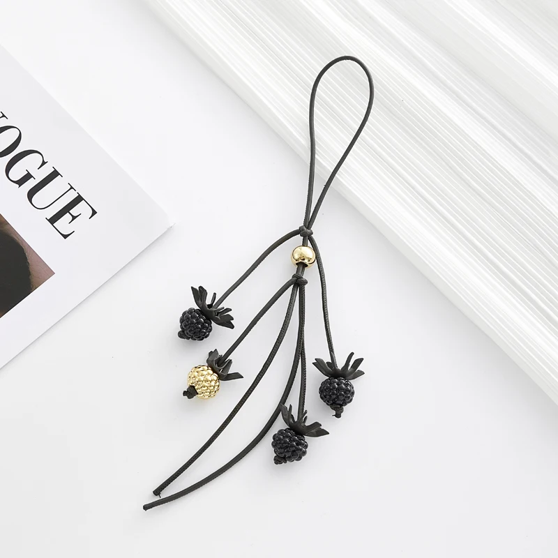 Berry raspberry blackberry tomato cowhide bag charm for women's bag fashion decoration pendant hanging bag accessories