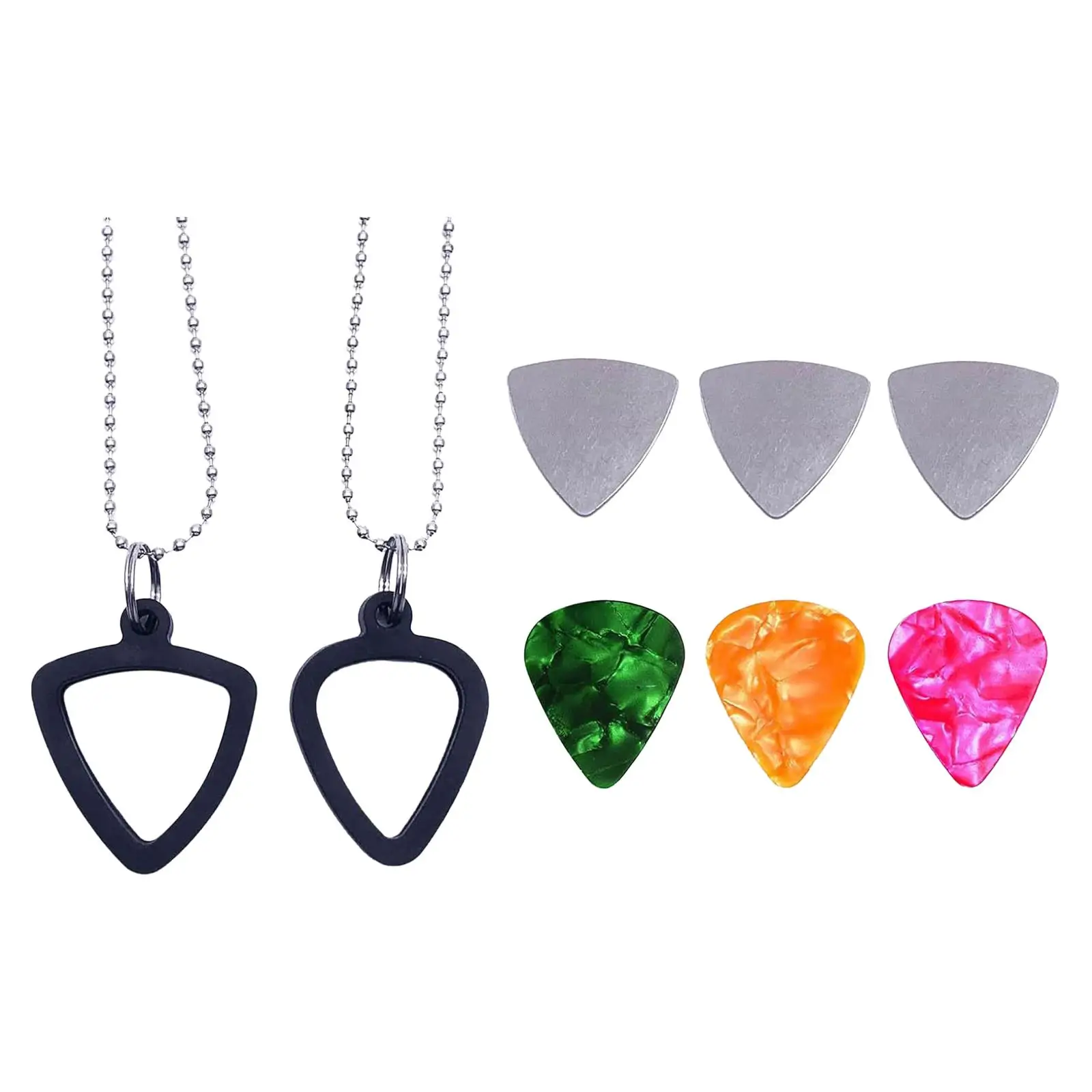 Guitar Pick Holder Guitar Picks Storage Necklace Portable with 6 Picks for Bass Electric Guitar Gifts Musicians Music Lovers