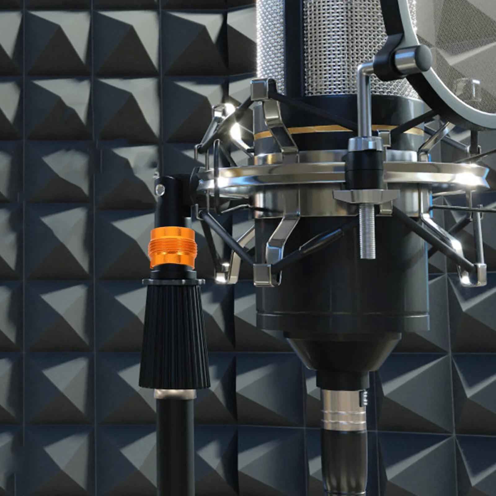 

6 Pcs Mic Stand Connector Screw Nut Clip Adapter Holder Converter Mount Golden Threaded