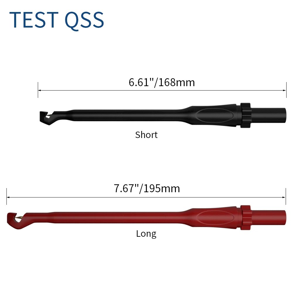 QSS 2PCS Multimeter Test Stick Safety Non-Destructive Wire-Piercing Probes With 4MM Jack Puncture Test Hook Tool Q.30036