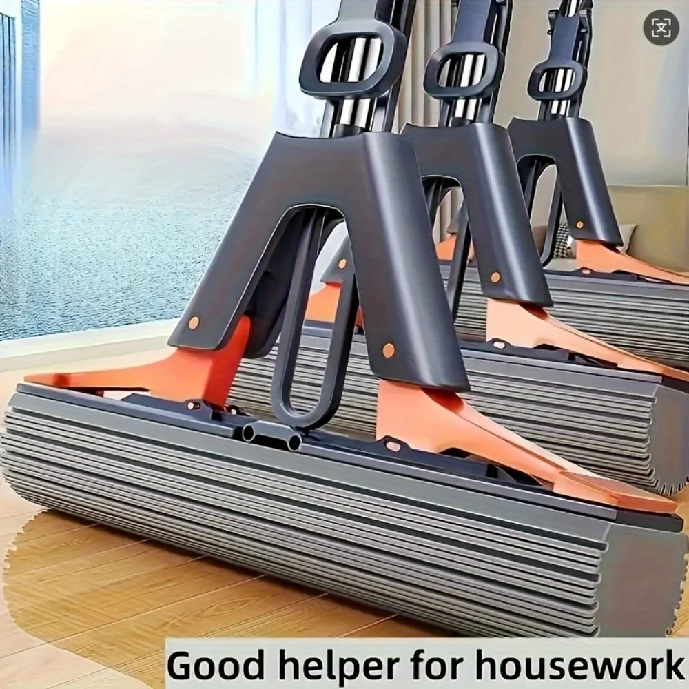 

Multifunctional Bi-Fold Pressure Suction Mop - Stainless Steel & Plastic, Ergonomic Handle, Portable Foldable Design