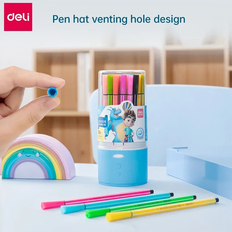 Deli 48 цветов акварельная ручка фетровая ручка студенческий рисунок моющийся набор акварельных кистей для художественной живописи граффити подарки на день рождения