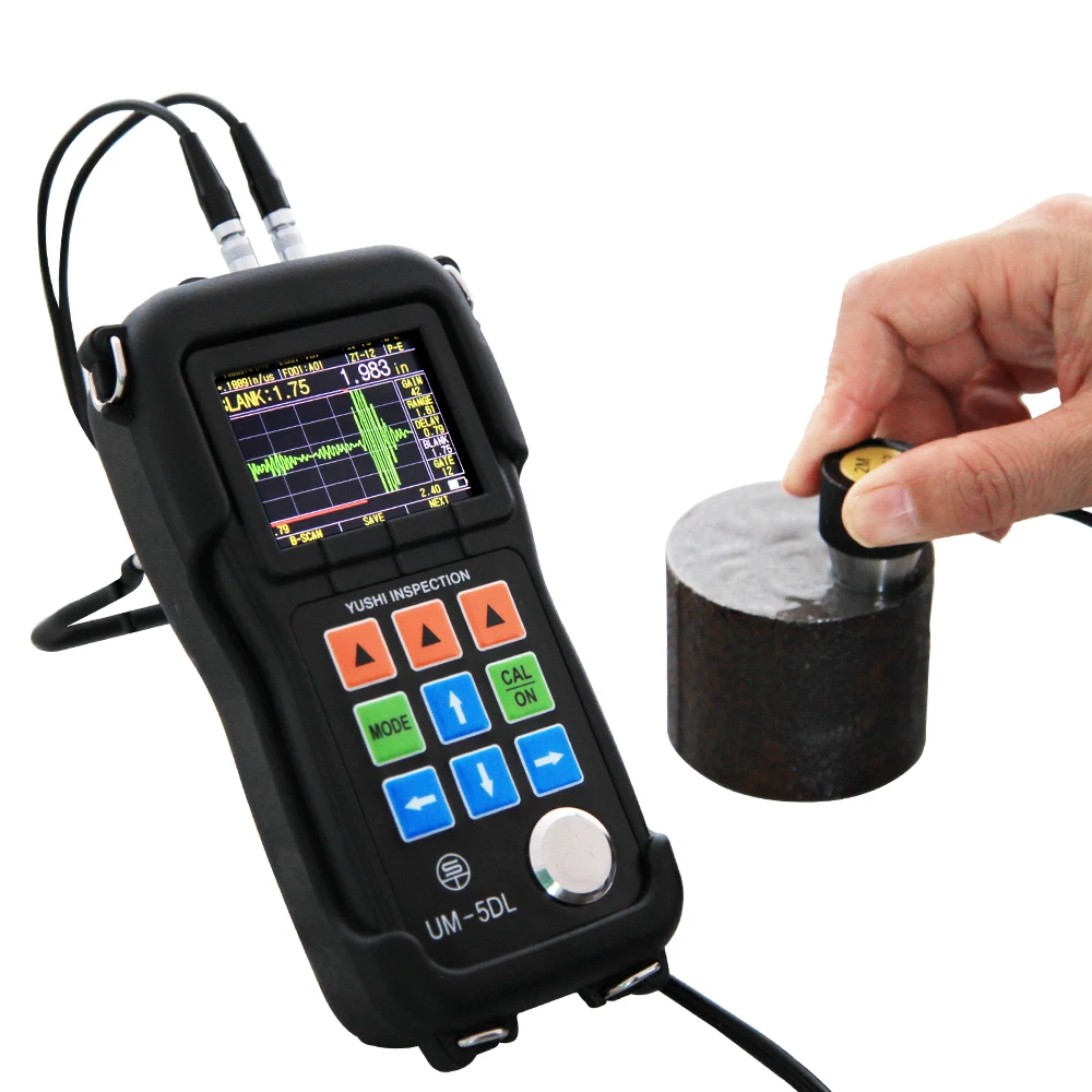 Yushi UM-5D Ndt ab مقياس سمك Ut في وضع Echo Echo مع محول طاقة مزدوج العنصر