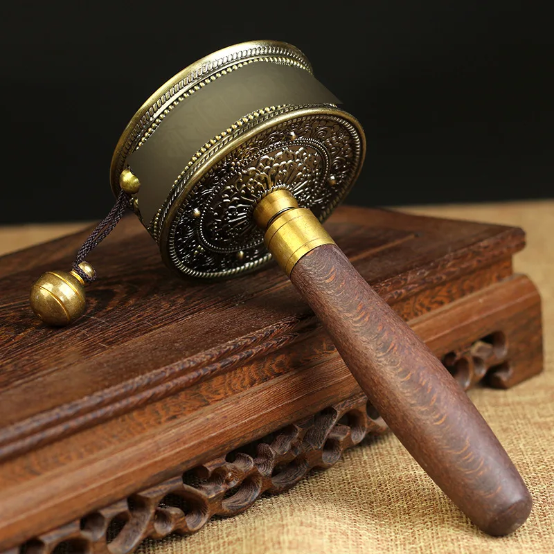 Pure copper brass hand cranked ultra quiet classic 30000 small size convenient to carry exquisite workmanship desktop ornament