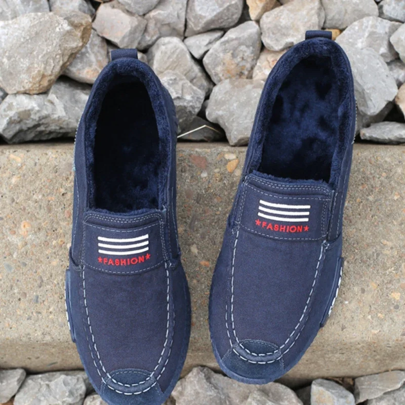 Cotton Men Winter Shoes Denim Canvas Men\'s Casual Shoes Flag Male Flats Trend Man Walking Shoes Slip on Loafers Erkek Ayakkabı