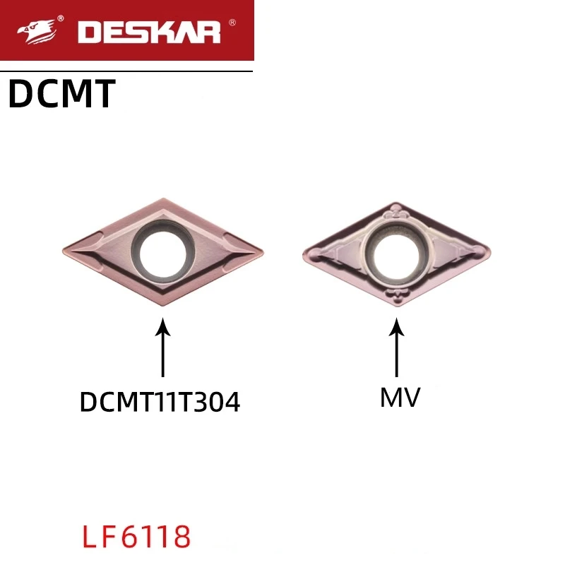 

10pcs Deskar Dcmt070204 Dcmt070208 Mv Dcmt11t302 Dcmt11t304 Dcmt11t308 Lf6118 Carbide Inserts Turning Tools For Stainless Steel