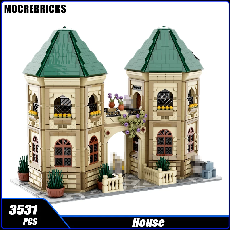 Famosa serie di architettura di scene cinematografiche Castello Casa MOC Tecnologia di blocchi di costruzione Modello di assemblaggio Giocattoli Regali di Natale per bambini