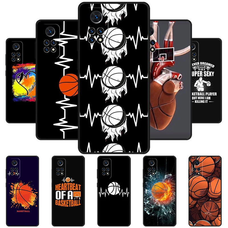 Basketball Heart Beat Phone Case For Redmi Note 11 EPro 11S 10 10T 9S Promax 8 Pro Xiaomi Mi 10 11 12X 12S Ultra Cover