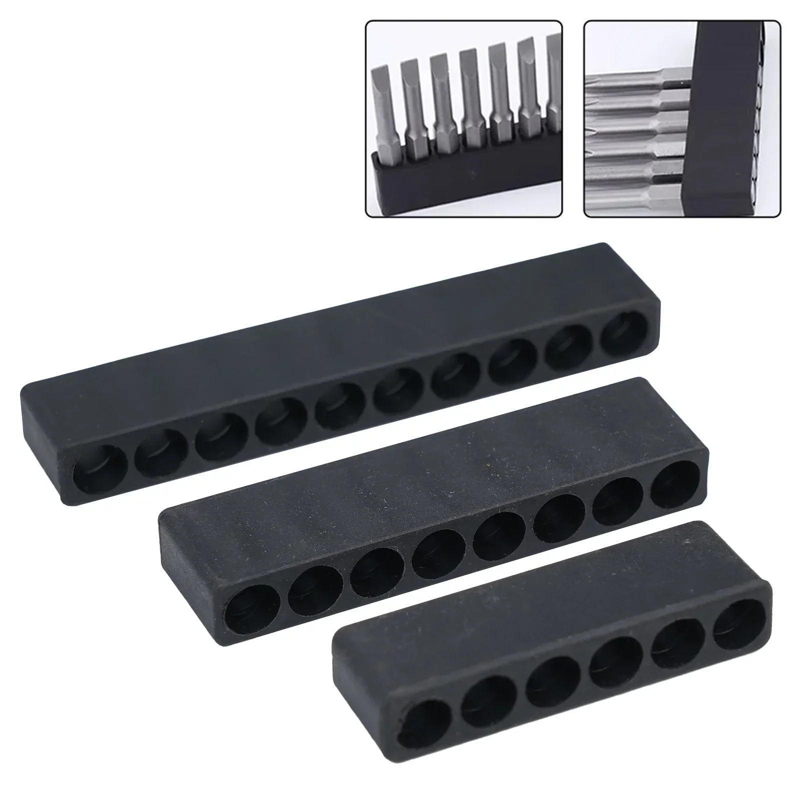 6/8/10 Hole Screwdriver Bit Holder Hex Shank Plastic Storage Case Tool Organizer Screwdriver Bit Holder Hex Shank Case Tool