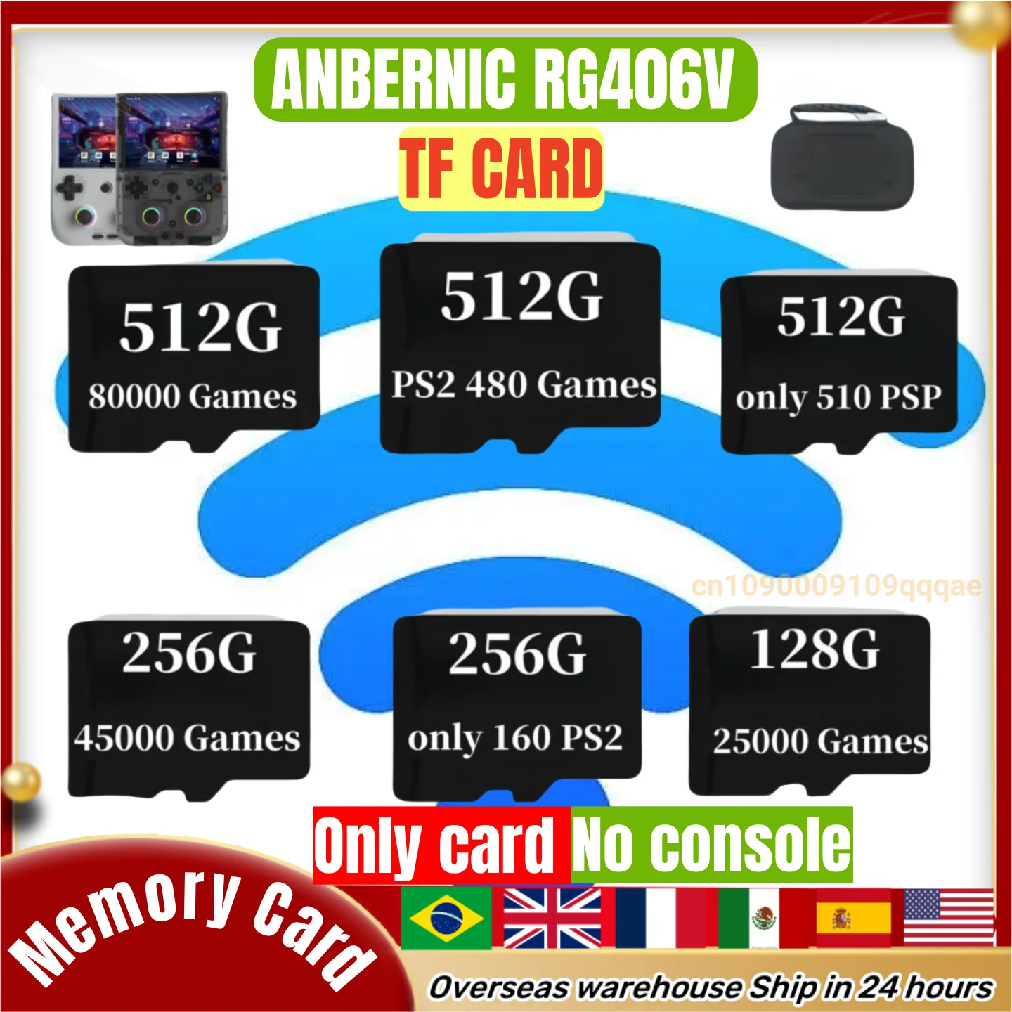 For ANBERNIC RG 406V Memory Card TF Card Video Game Consoles PSP 512G 80000 Games Card PS2 Pre-install Retro Games 256G RG406V