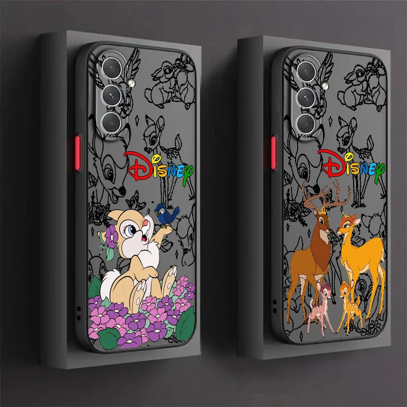 

Disney Deer Bambi Cute Frosted Translucent For Samsung Galaxy S24 S23 S22 S21 S20 FE S10 S9 S8 Plus Ultra Pro 5G Funda