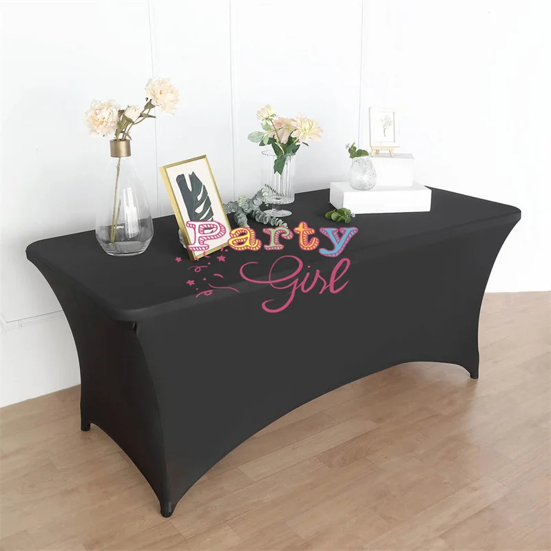 

Rectangle Fitted Stretch Spandex Table Cover Tablecloth Lycra Long Bar Table Cloth For Hotel Event Party Wedding Decoration