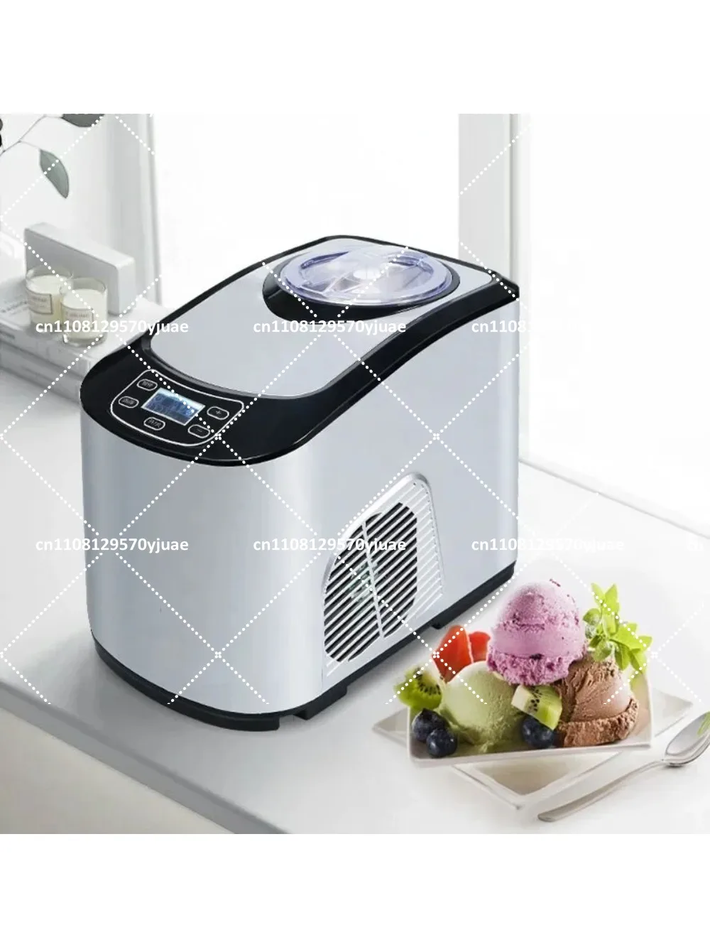 1.5L Home Use Soft & Hard Ice Cream Maker, Compressor Self-Chilling Machine for Easy Dessert Making