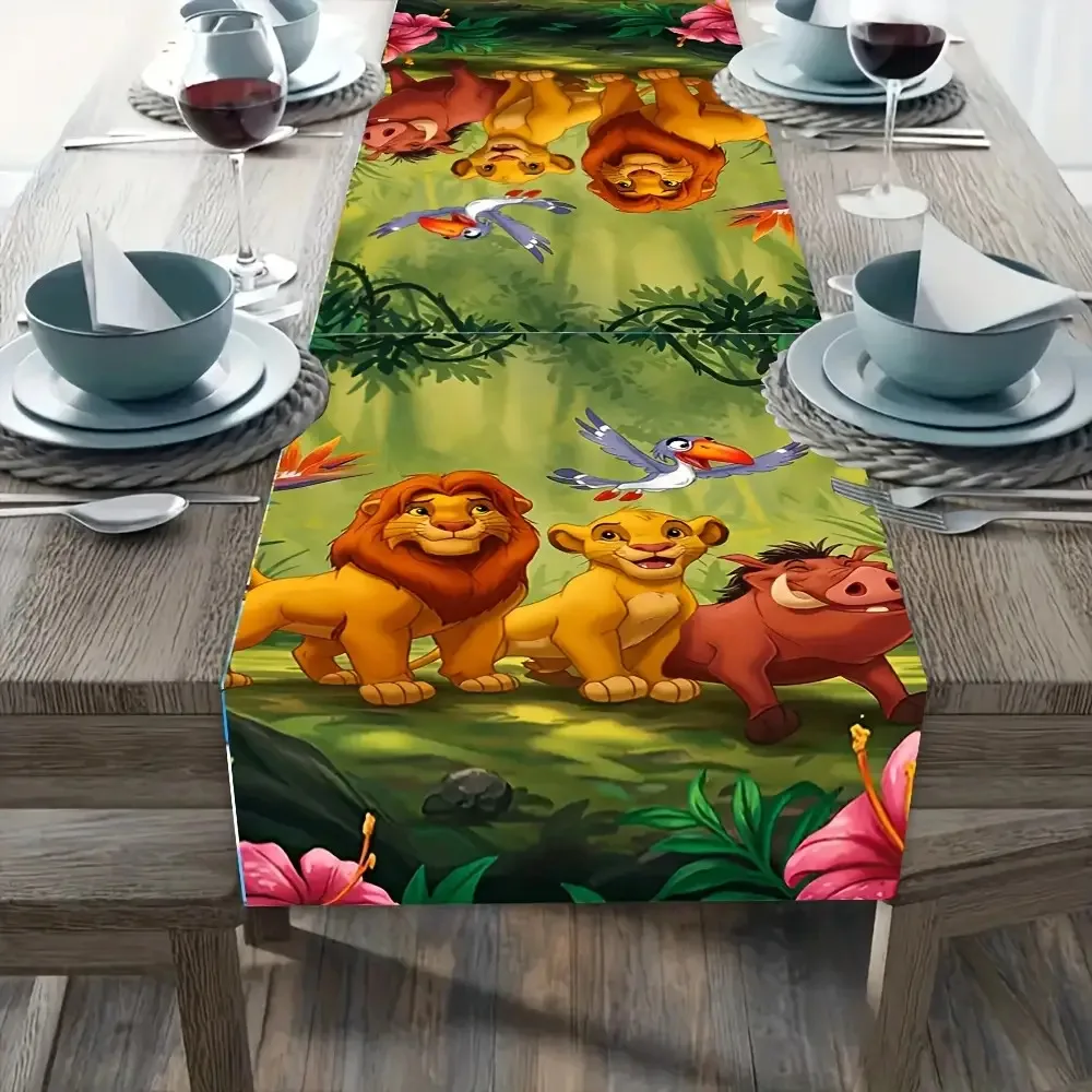 1 Piece Disney the Lion King Tablecloth, Washable Table Runner, Suitable for Family Gatherings, Home Decoration, Birthday Party Decoration