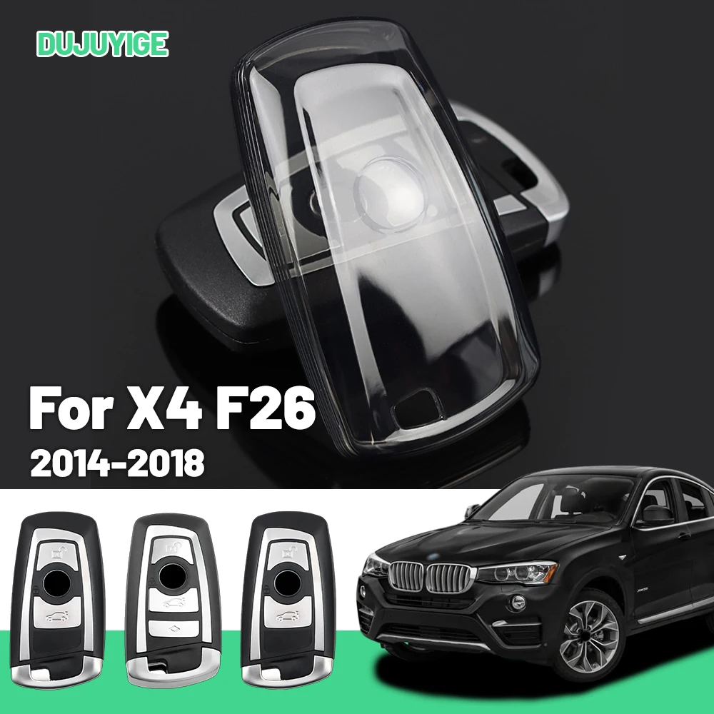 

Прозрачный чехол для автомобильного ключа из ТПУ для BMW X4 F26 2014-2018, защитный чехол для брелока, автоаксессуары 2015 2016 2017