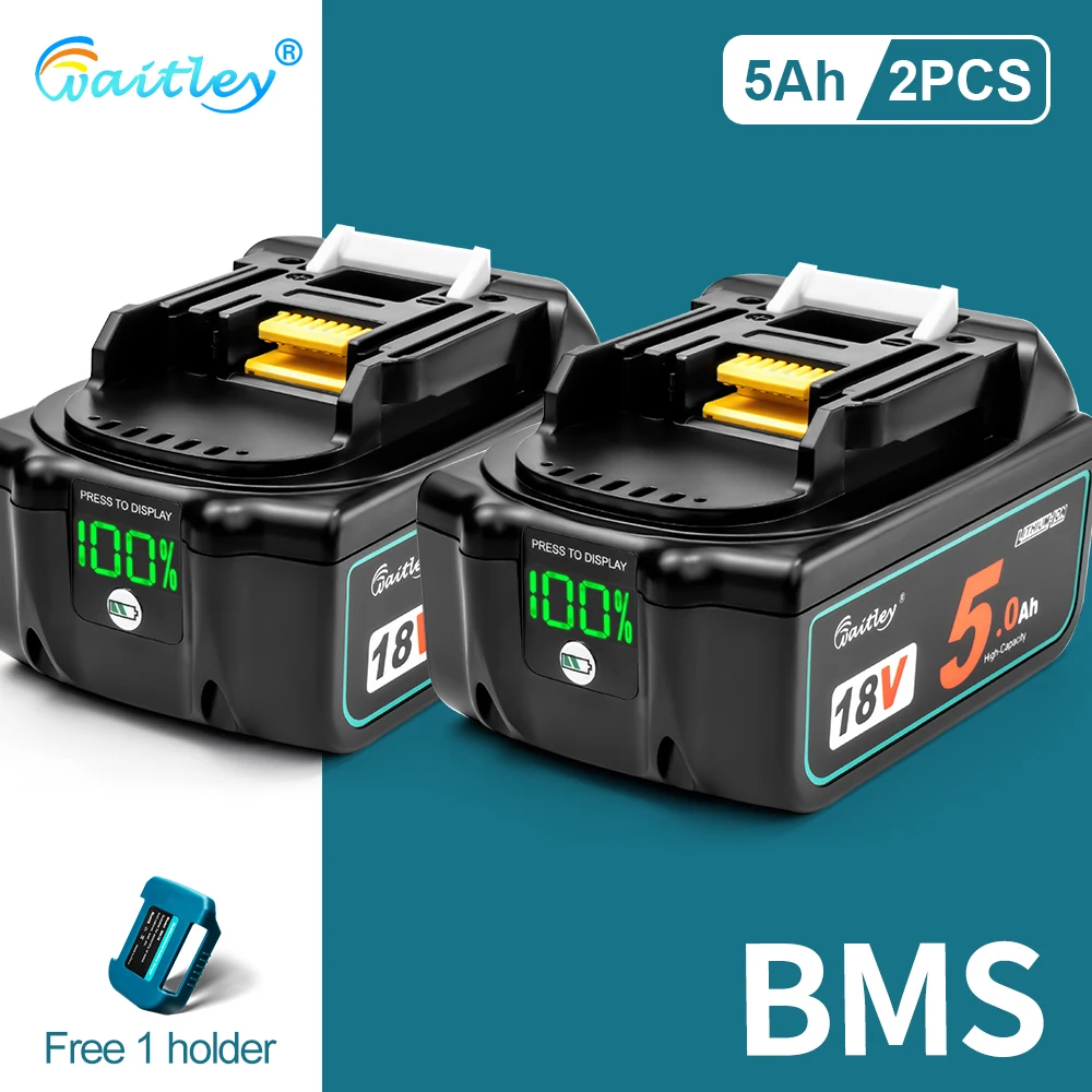 Waitley 18V batterij voor Makita elektrisch gereedschap vervangende accessoires BL1860 BL1850 / Li-ion oplaadbare batterijen