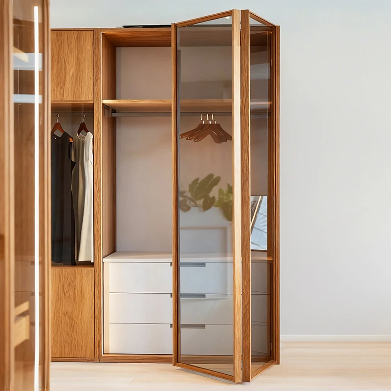 STARSHINE 270 Degree Large Angle Rotating Folding Door Hardware For Wardrobe Door Auto Buffering No Bottom Track Folding Track