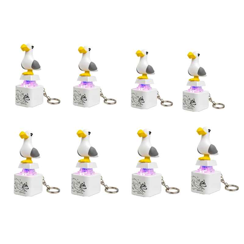 Mineral bird toy keychain, rechargeable bird keychain with sound and LED lights, fun bird keyboard clicker, relieves stress