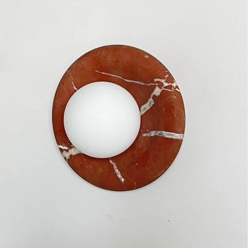 

Vintage French Natural Marble Wall Sconce Bedroom Bedside Lamp Hallway Entrance Corridor Light For Living Room Home Decor