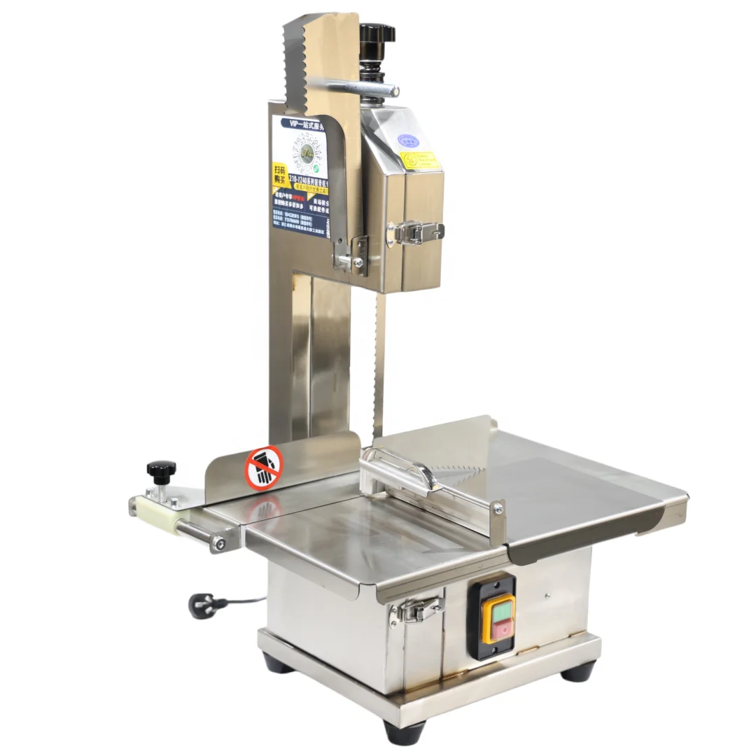 Heavy      Saw Machine with Sliding    S   Meat Slicer for Supermarket Hotel Meat Shop School Cafeteria Fast Food