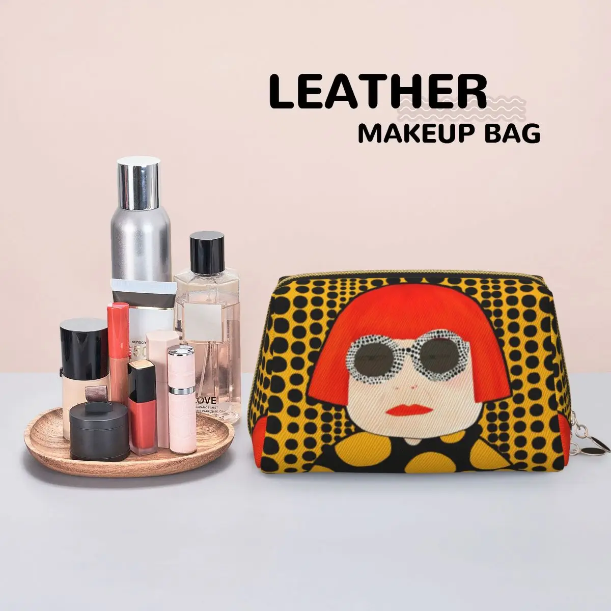 Yayoi Kusama Abstract Painting Women Cosmetic Bag Travel Makeup Organizer Pouch Toiletry Storage Dopp Kit Case