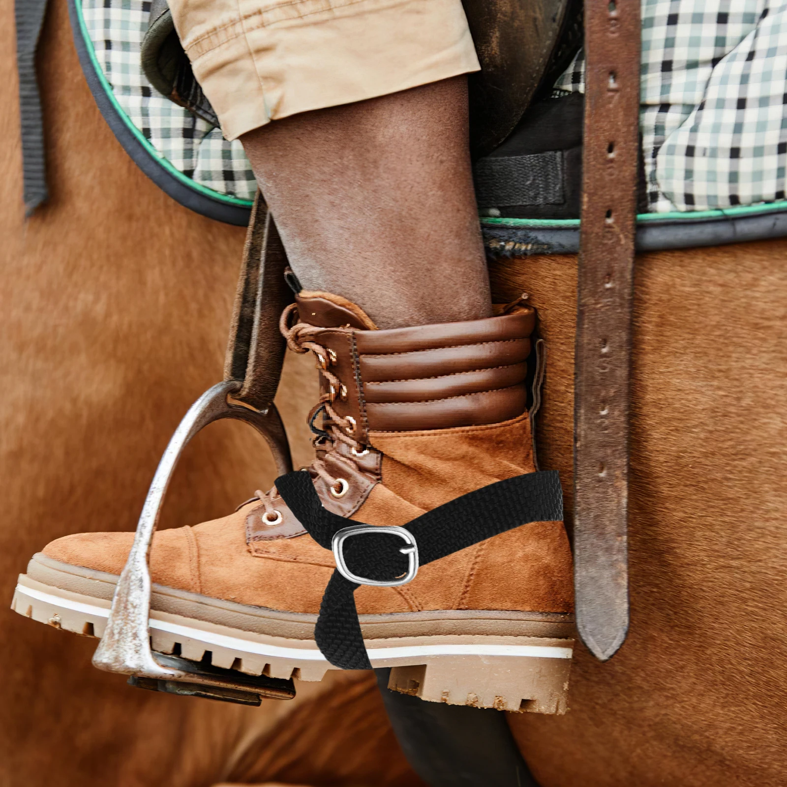 2 قطعة أشرطة حفز قابلة للتعديل تصميم حزام ركوب مريح لمجموعة مستقرة لتدريب الخيل