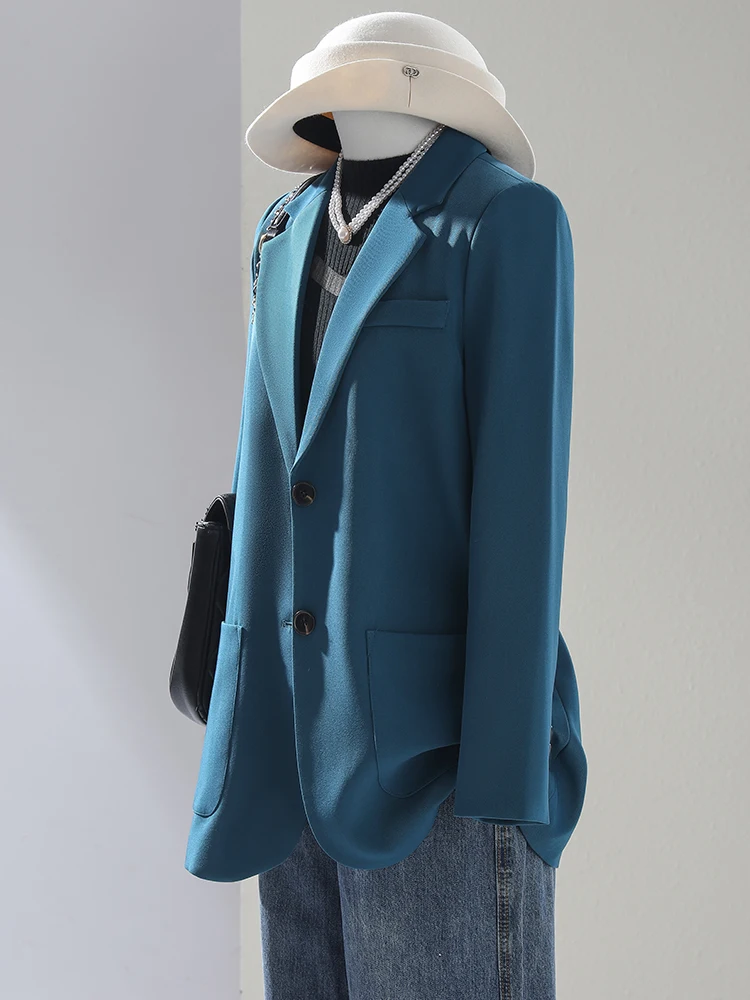 أزياء المرأة عارضة السترة السيدات الأزرق البيج الأسود سترة نسائية فضفاضة