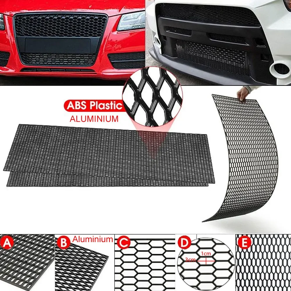 120X40cm 100x33cm Universal Hood Vent Racing Grills Grill Honeycomb Hexagon Mesh Grille ABS Plastic Spoiler Bumper Vents