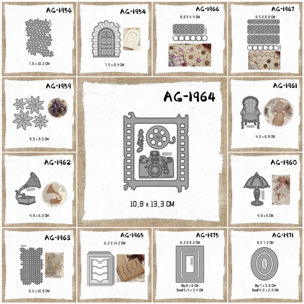 جديد AG (1951-1975) قوالب القطع المعدنية DIY بها بنفسك ألبوم سكرابوكينغ ورقة بطاقات الحرف الزخرفية النقش يموت تخفيضات