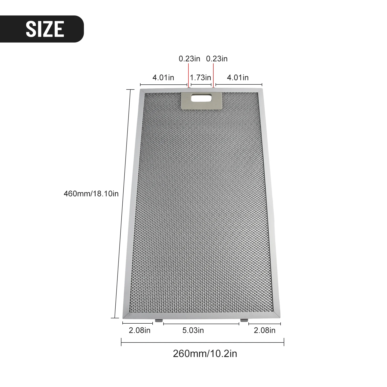 Filtro de Grasa Aluminizado para Campanas Extractoras HOWDENS y LAMONA 460x260mm, Rendimiento de Filtración Eficiente