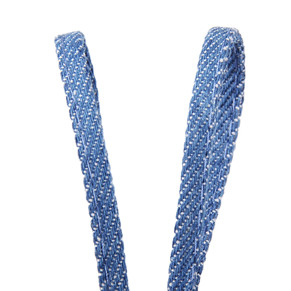 5M/Lot 5mm Denim Blue Flat Cotton Cord Jeans Ribbon Braided Tape for DIY Sewing Apparel Bag Accessories Hoodie Rope view 5