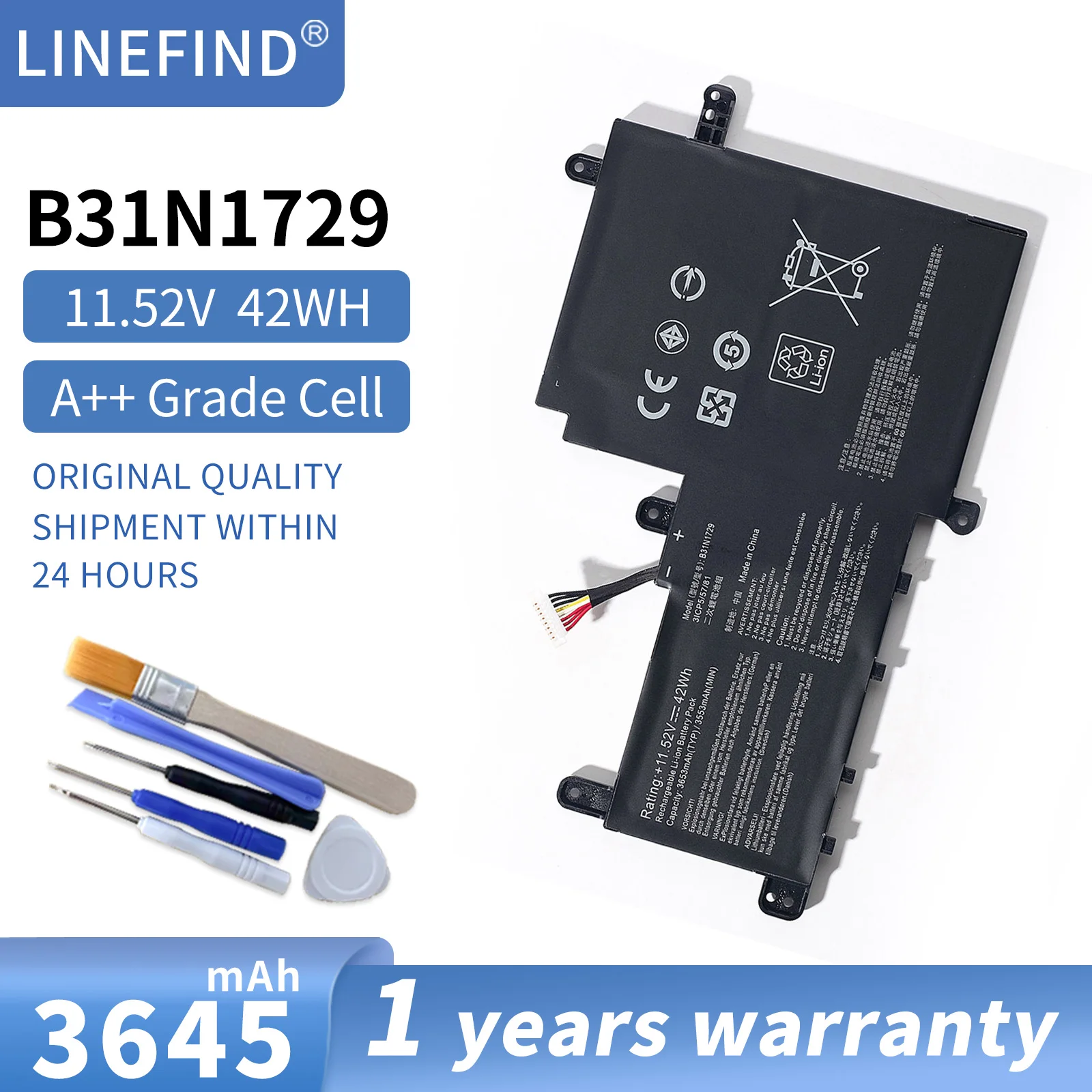 B31N1729 11.52V 42WH Laptop Battery For ASUS VivoBook S15 S530 S530F S530FA S530FN S530UA S530UF S530UN X530FN