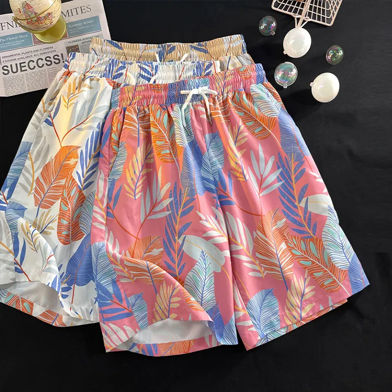 

Повседневные мужские летние тонкие пляжные рта, свободные модные INS, модные брюки большого размера на пять четвертей Qui-Drng, полиэфирное волокно