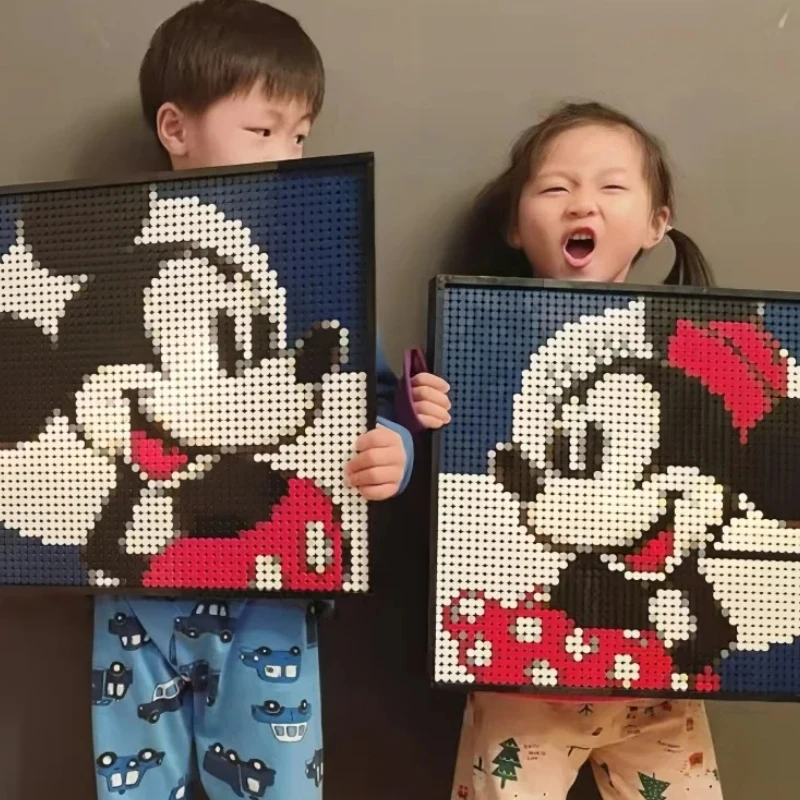 

Disney Mickey Mouse Bricks Pixel Painting Anime Figures Picture MOC Set Children Toys Adult Gifts Decoration