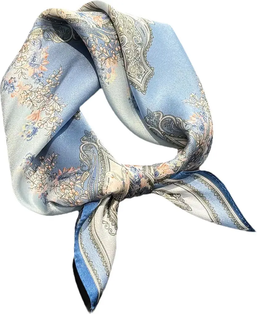 

Brand 100% Silk Scarf Women Neck Hair Foulard Square Headband Scarves Bandana Fashion New Hijab Print Scarves Pashmina shawl