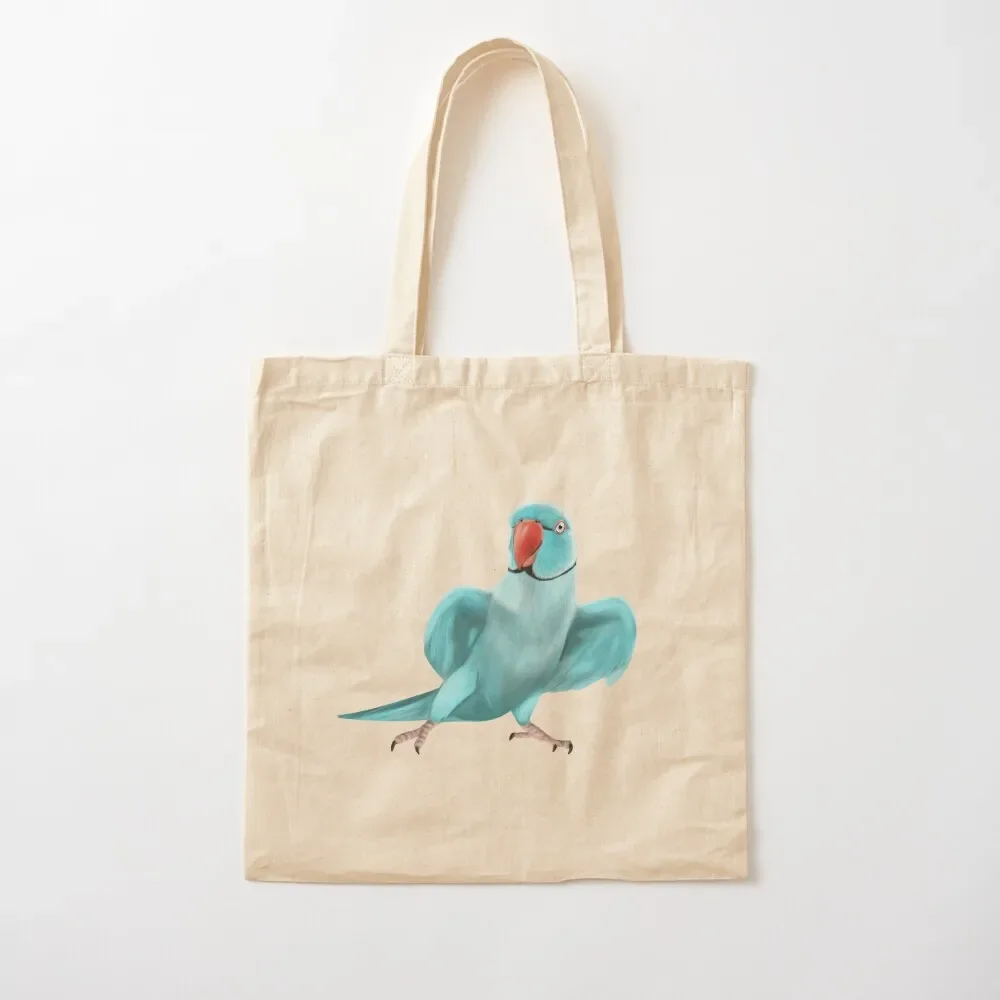 

Blue Indian Ringneck Parrot Tote Bag Women's shopper bag Canvas canvas shopping bag canvas tote