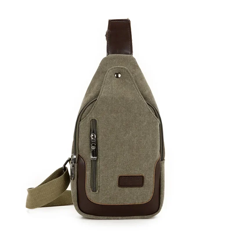 High Quality Outdoor Men Chest Bags Vintage Canvas Crossbody Bag For Man Casual Shoulder Large Capacity Sling 종이봉투