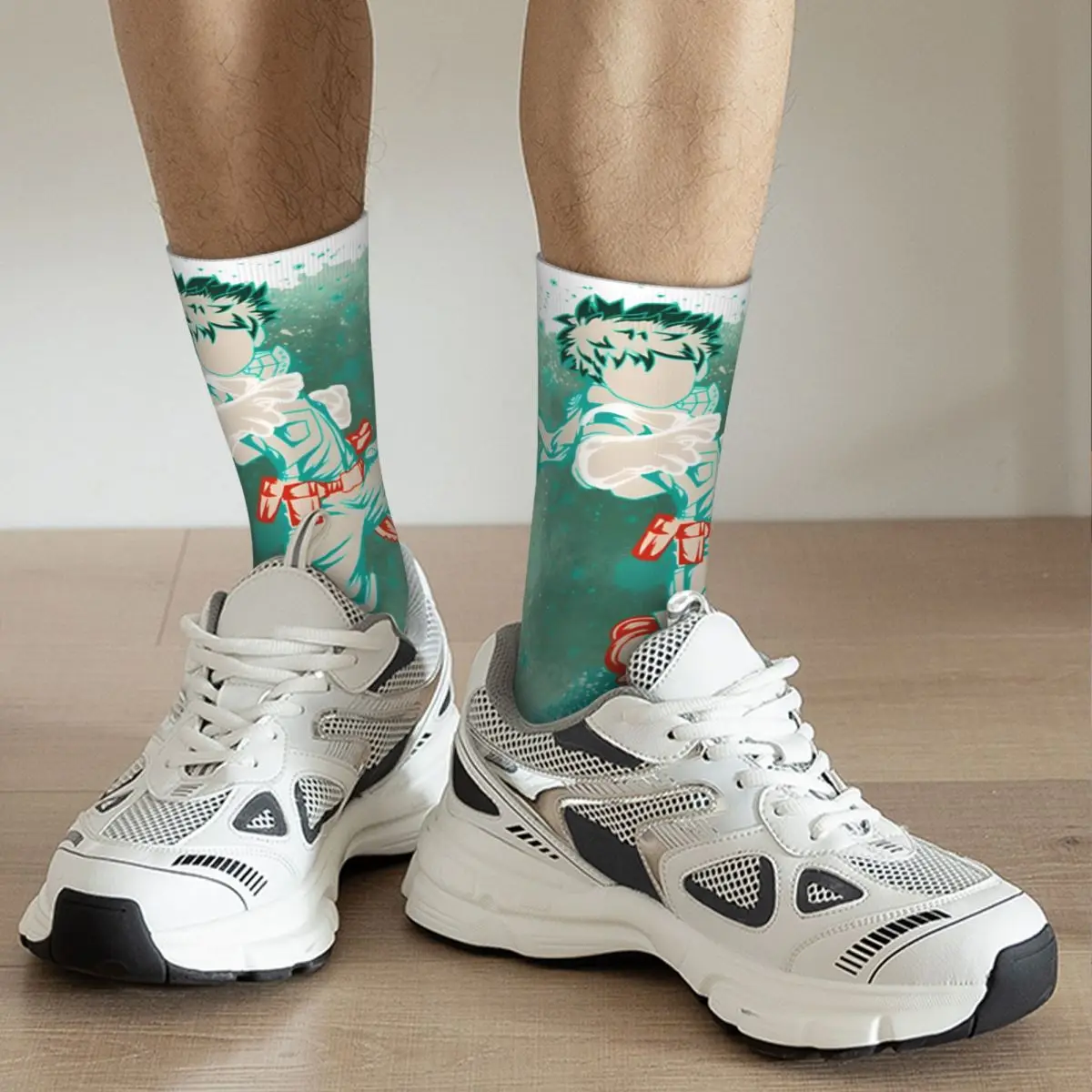 The Hero Style Perfect Men's Socks Retro Harajuku Academia Street Style Novelty Pattern Crew Sock