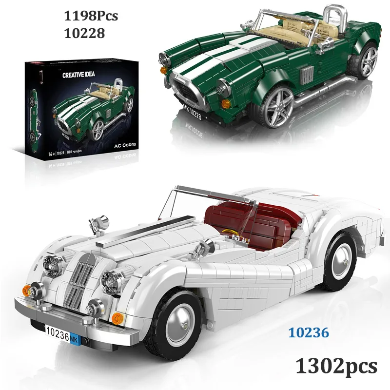 

MOC Classic Car Model Building Blocks 10228 Boys Assembly Convertible Sports Car Collectible Vehicle DIY Bricks Toys Gifts