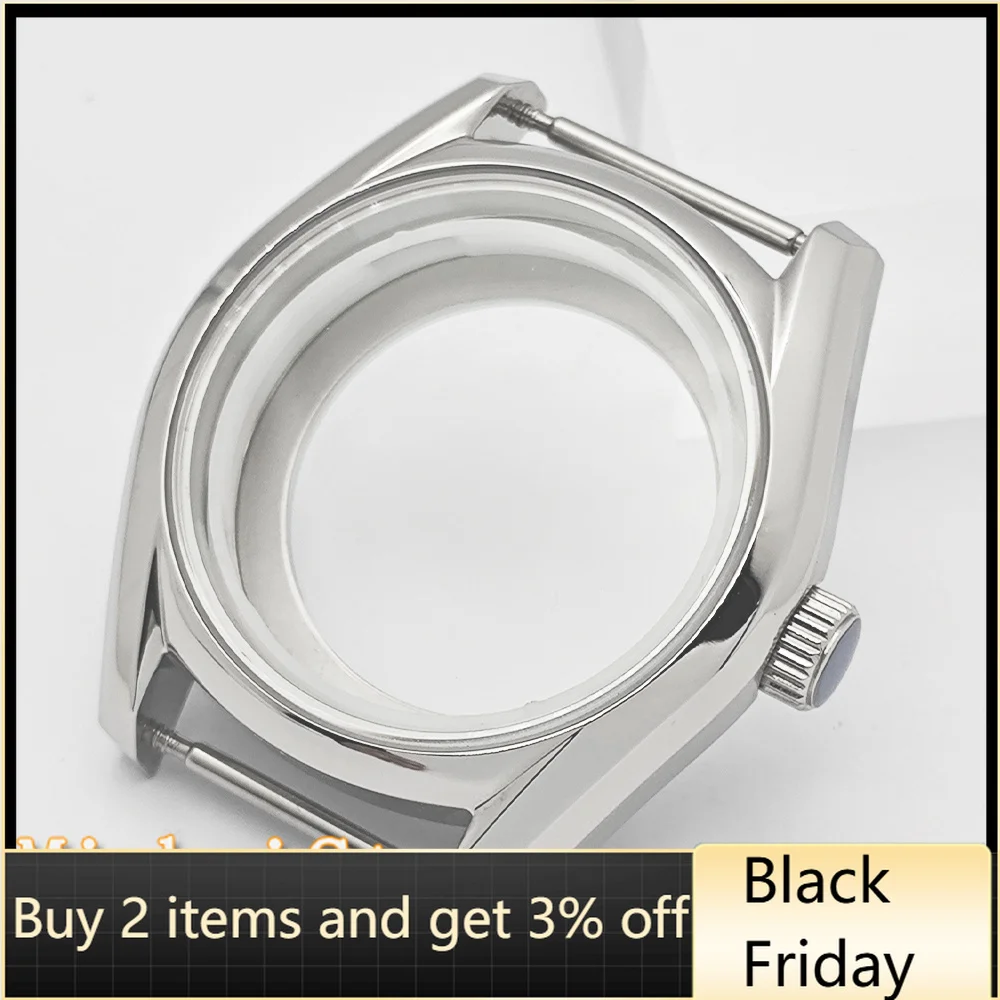 

NH35 Watch Case 40mm Sapphire Crystal Stainless Steel Watch Case Fit NH35 NH36 Watch Movement Accessories Parts