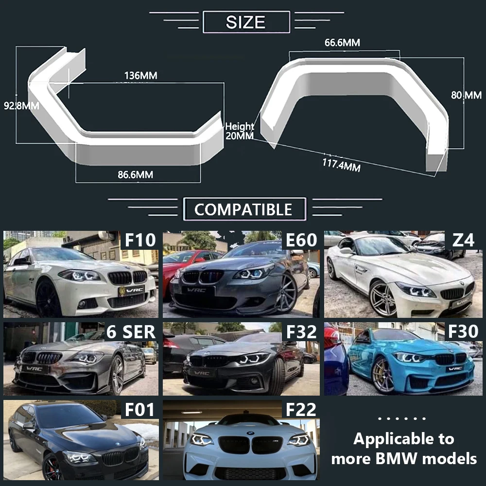 4Pcs M4 Iconic Style LED Crystal Angel Eye Kit Eyes Kits For BMW E46 E90 E60 F10 E91 E92 F30 F31 F34 F01 F02 F80 F82 F83 M2 F20