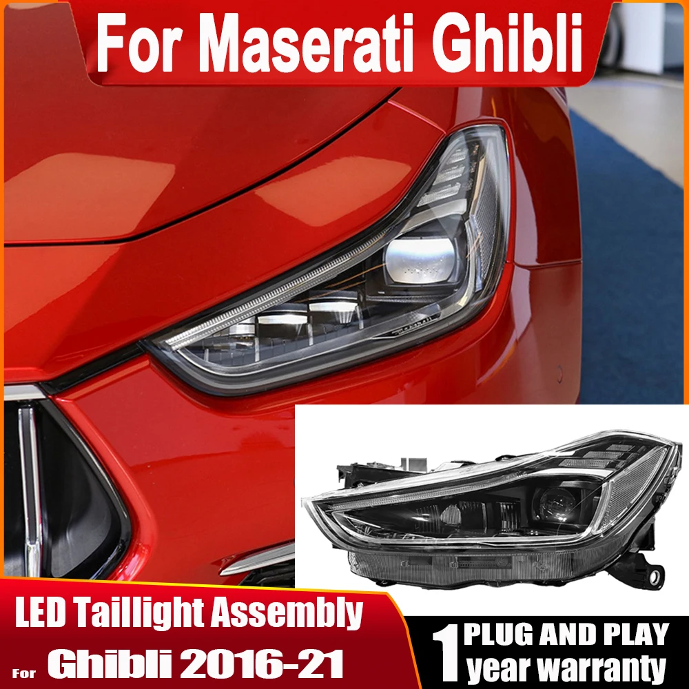 2X Car Lights For Maserati Ghibli Headlight 2013 2014 2015 2016-2021 Full LED Projector Front Lamps Upgrade 2023 Style Plug Play