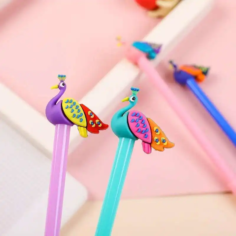 1 Stück Lytwt's Briefpapier niedlichen Bonbon Farbe Pfau Stift Schul büro liefern kreative Styling Kawaii Gel Stift – Detail 3