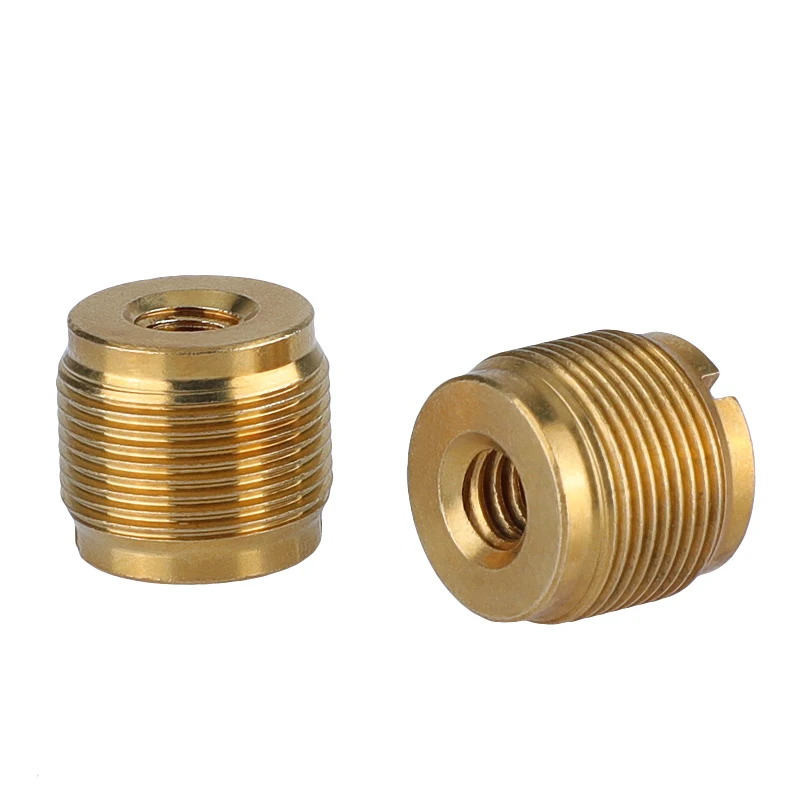 

CAMVATE 2 Pieces Standard Brass 1/4"-20 Female To 5/8"-27 Male Mic Clip Thread Adapter Connector For Microphone Stand Connecting