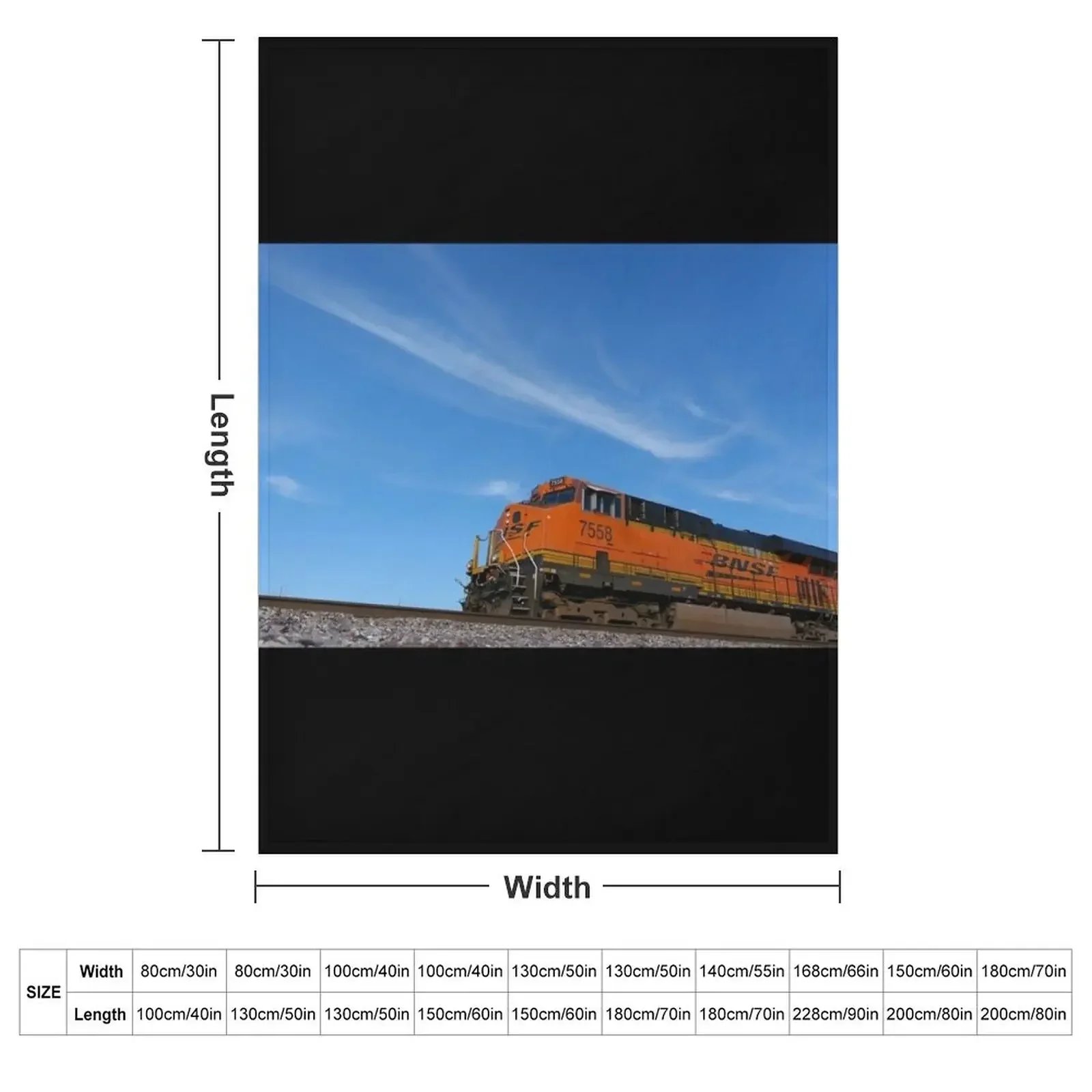 BNSF #7558 GE ES44DC Locomotive Leading 6K Throw Blanket couch cozy soft plush fuzzy picnic outdoor blanket