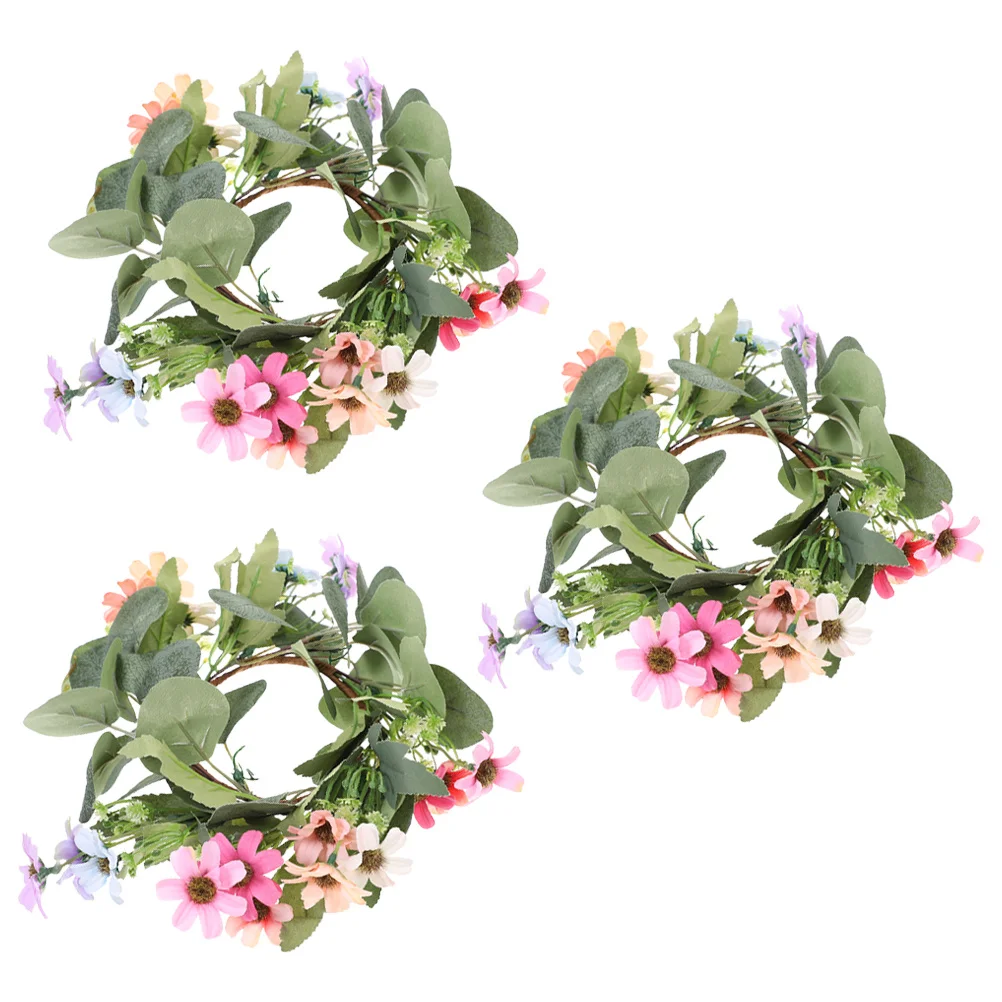 

3pcs Artificial Eucalyptus Wreath Door Hanging Decor For Front Door Outdoor Indoor Wedding Tabletop Decoration Festival