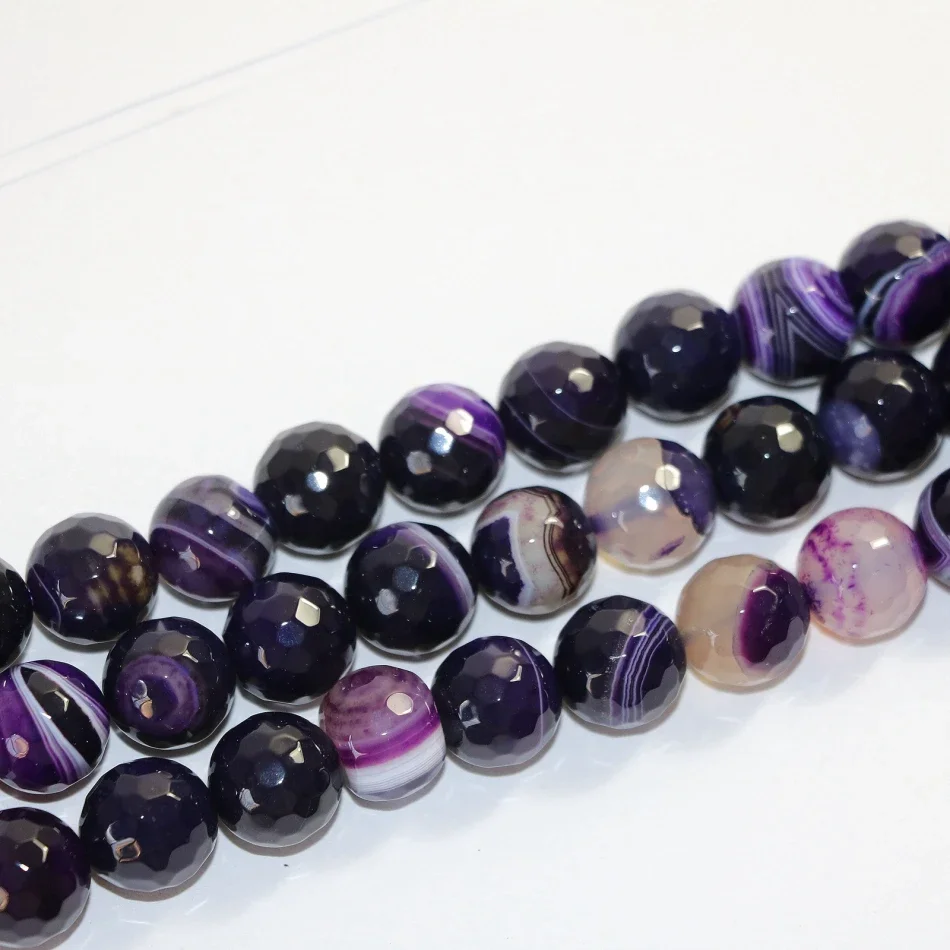 

Natural Purple Fringe Agata Stone Carnelian Onyx 6mm 8mm 10mm 12mm Faceted Round Loose Beads Diy Woman Jewelry