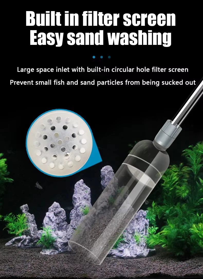 Hand-Siphon Wasserwechsler für Aquarien Sandreiniger Abfallsaugpumpe Reinigungsgerät zur Aquarienpflege entfernt Sedimente und Fischabfälle verbessert die Wassertransparenz einfache Bedienung ohne Strom geeignet für Fi – Detail 8