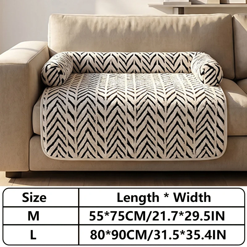 Haustier-Sofabett-Matte mit Seitenpolstern, Hunde- und Katzenbett, weiches, flauschiges, rutschfestes Couchschutzkissen für kleine und mittelgroße Hunde und Katzen – Detail 5