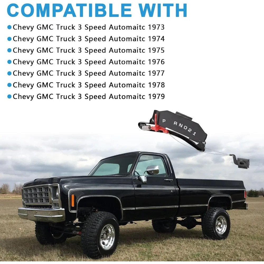 Gear Shift Indicator Assembly for Chevy GMC Truck 3 Speed Automaitc 73-79,Indicator Selector Cable Clip Replaces 73-3510
